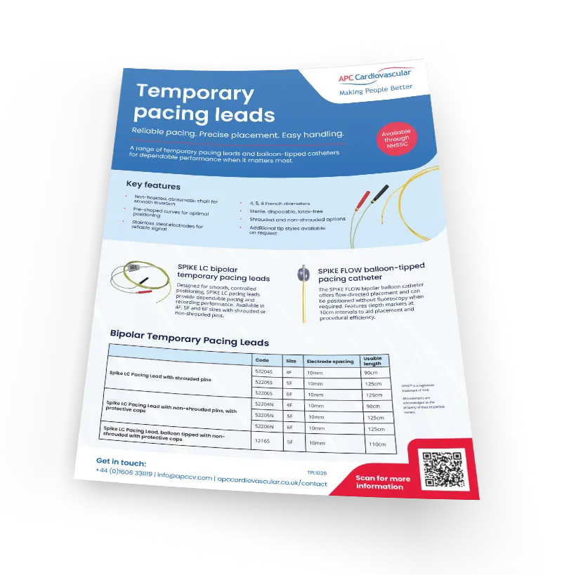 Temporary pacing leads